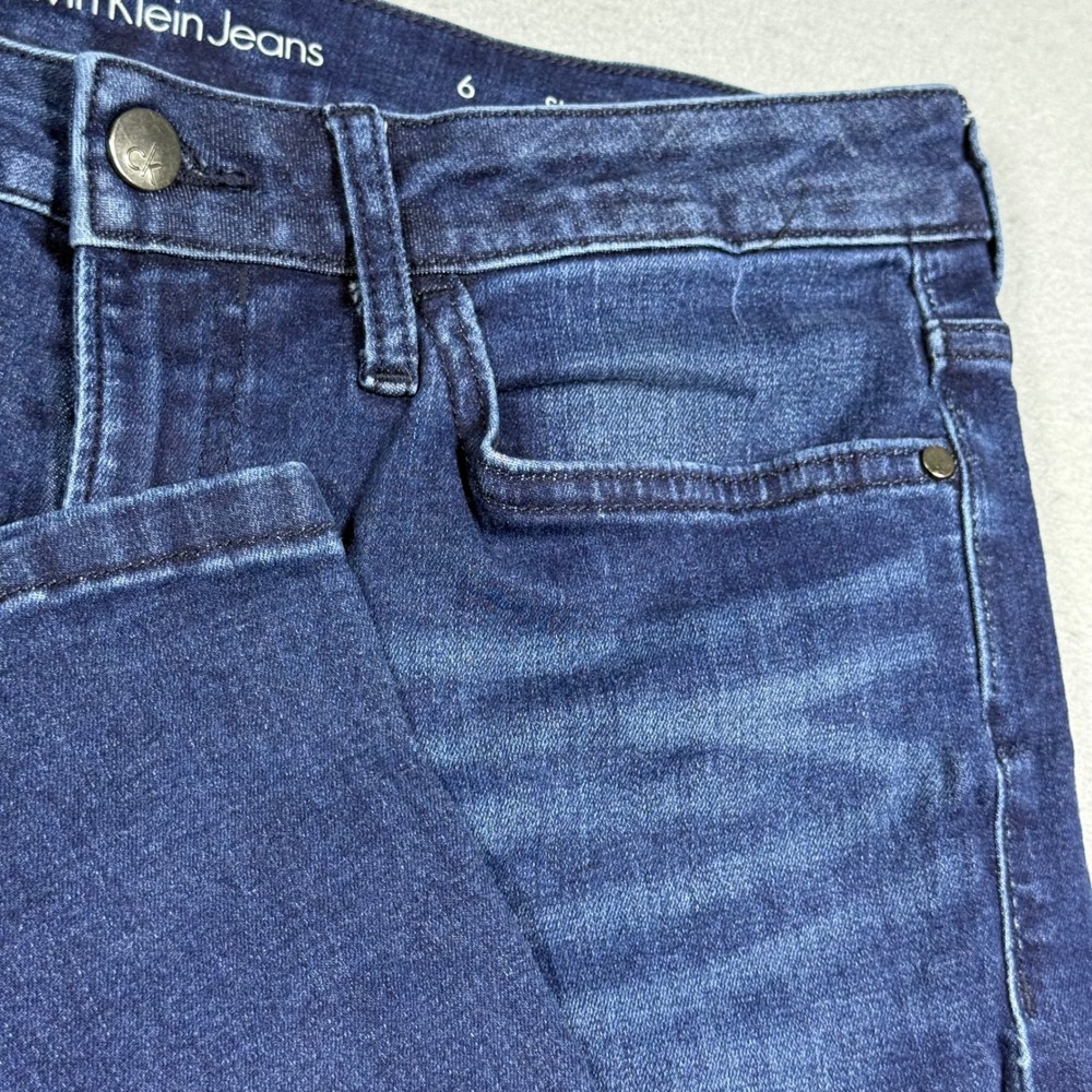 Calvin Klein Jeans Slim Boyfriend Dark Wash Stretch Denim Blue Size 6